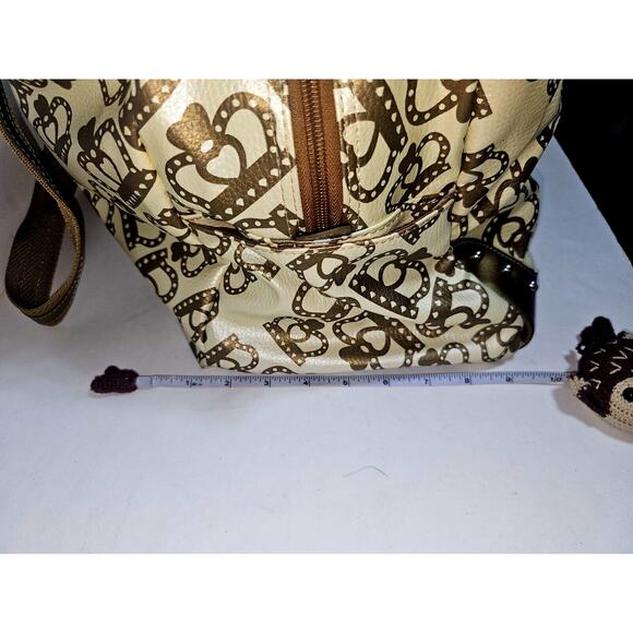 Kathy Van Zeeland Y2K Carry On Crown Duffel Bag Suitcase Vintage Gold/Cream - Picture 2 of 16